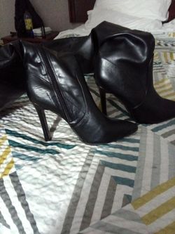 Black thigh high boots