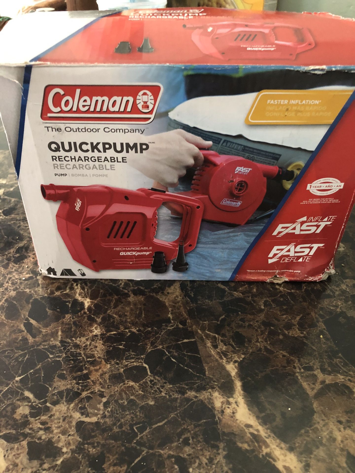 Coleman quick pump 120v rechargeable portable