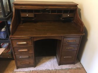 Antique mahogany roll top desk
