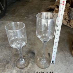 Large long stemmed hurricane floating candle vases Wedding Decor