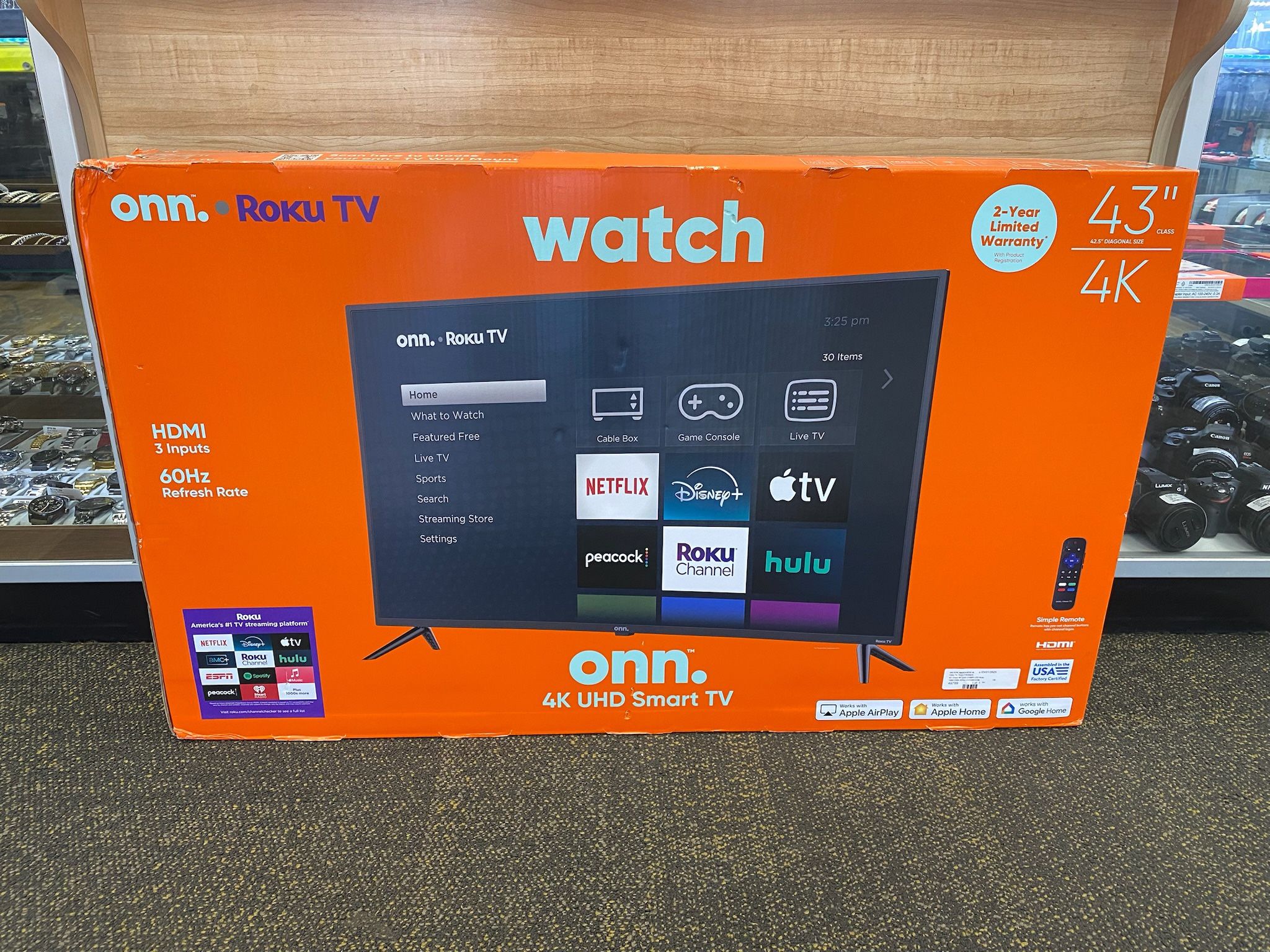 ONN 100012584 43” Class 4K UHD (2160P) LED Roku Smart Television HDR