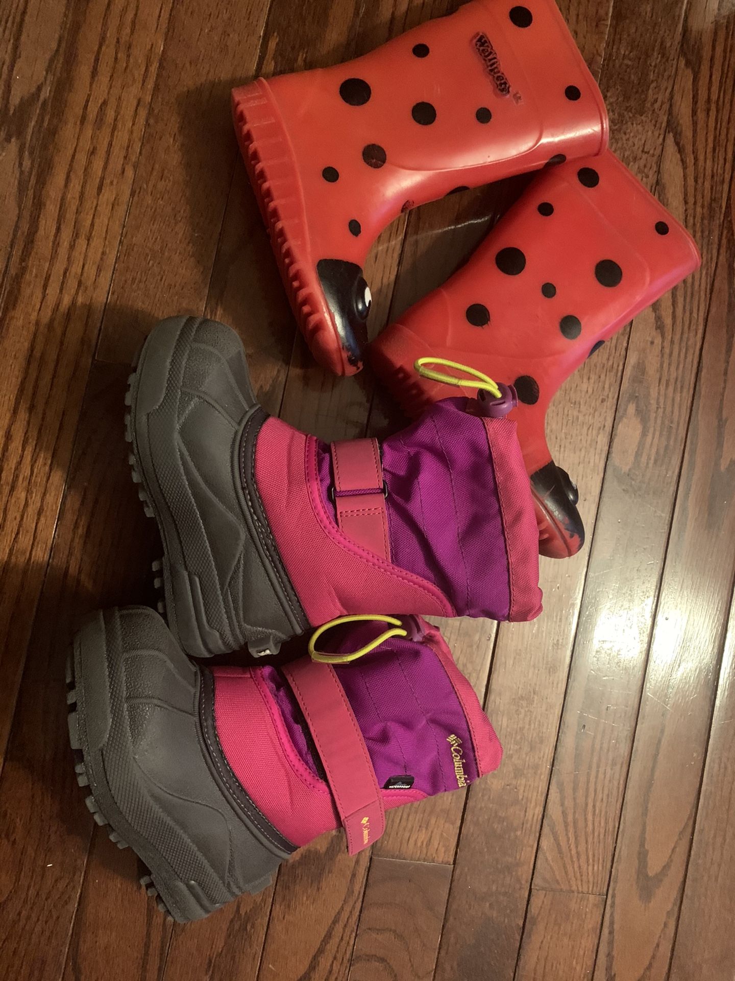 Columbia Winter shoes and rain shoe for girls size 9