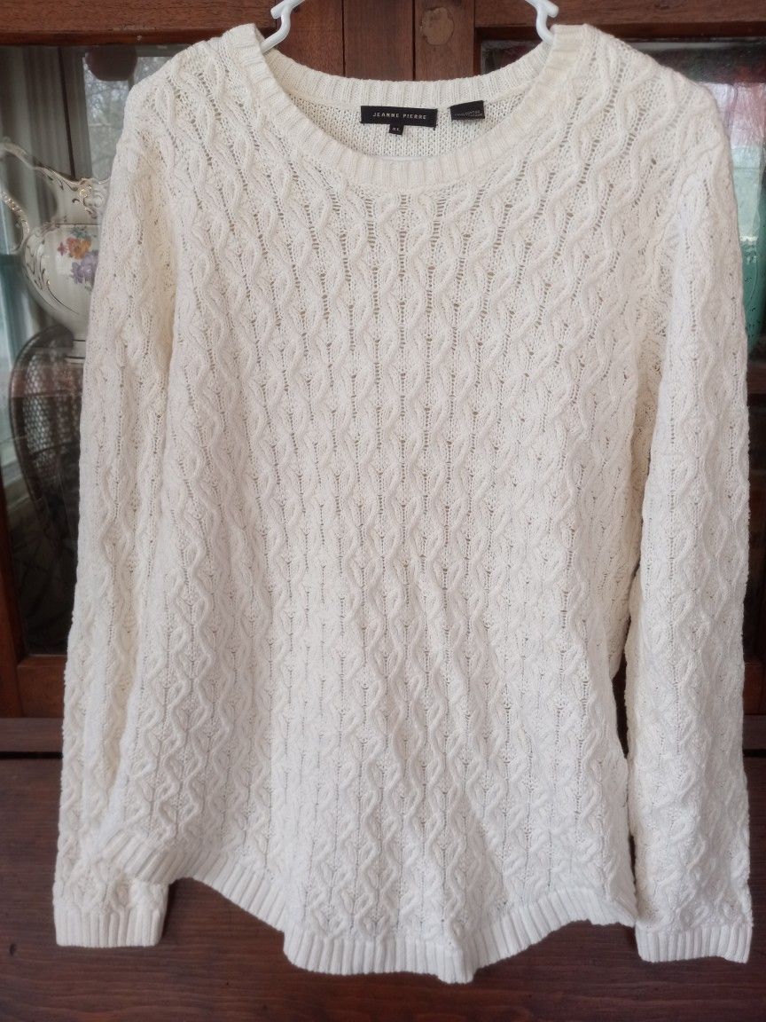 100% Cotton NWOT Cable Knit Cozy Tunic Sweater Women's size XL