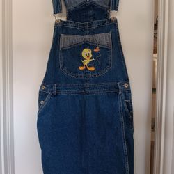 Vintage Looney Tunes Tweety Overall Skort Size Large