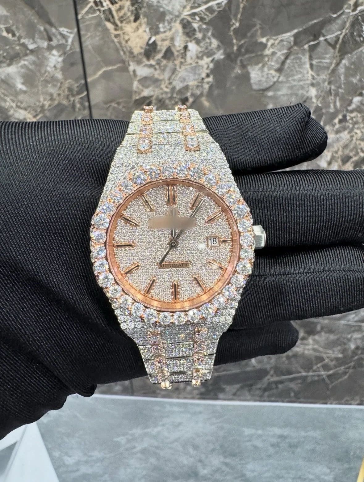 (READ DESCRIPTION!!!) Iced Out Moissanite Two Tone Watch