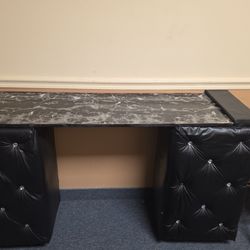 Manicure Table & Velvet Accent Chair