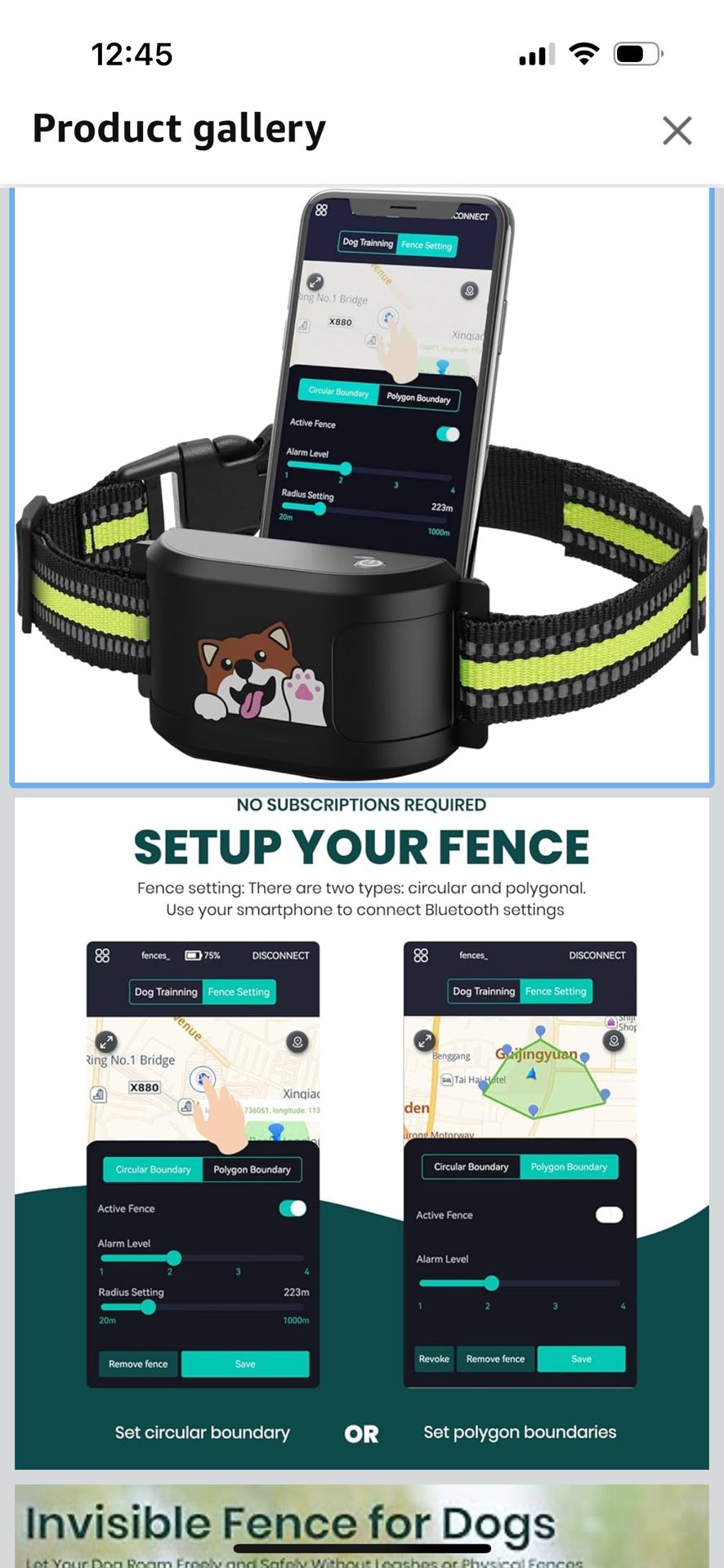Upgraded GPS Dog Fence & Tracking Collar System - No Subscription Required, Customizable Boundaries via App, Waterproof Rechargeable Collar with Remot