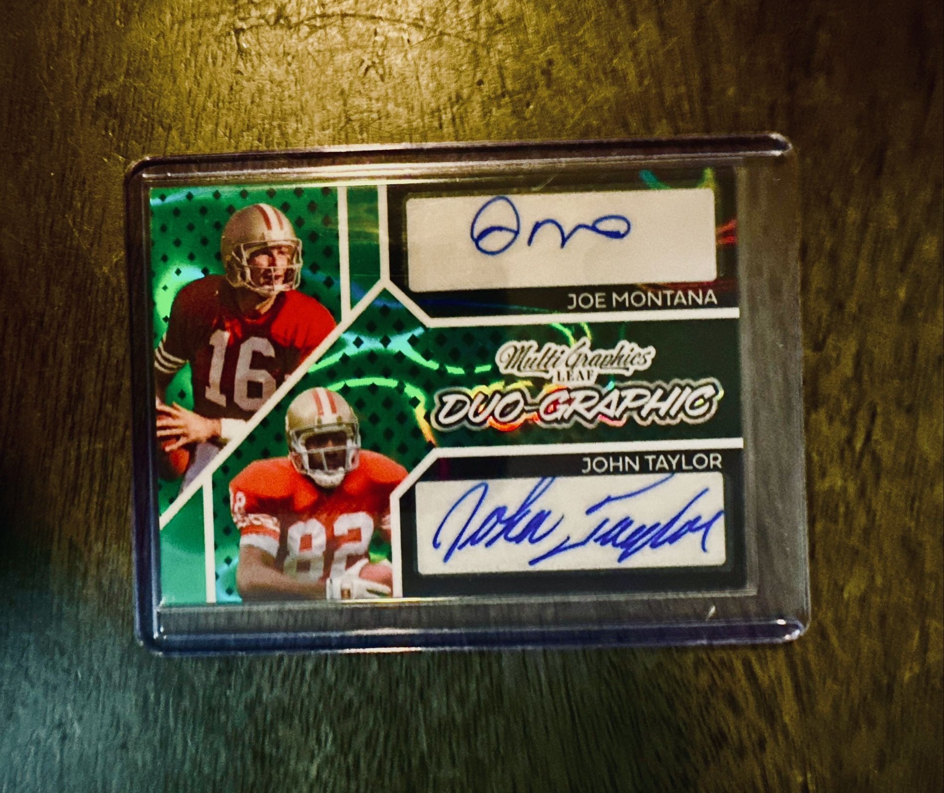 2024 Eclectic Leaf Multi Graphic DUO GRAPHIC JOE MONTANA/JOHN TAYLOR SN /5