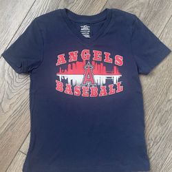 Angel’s Baseball V-Neck Shirt, Girls Size 6/6X Like New