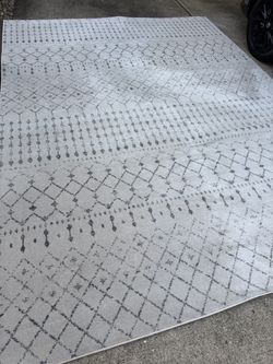Massive 9x12 Cream and Gray Area Rug in great shape!