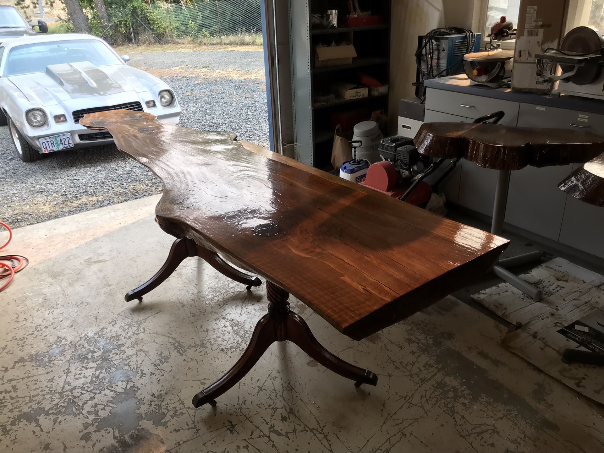 Live Edge Redwood Slab Table