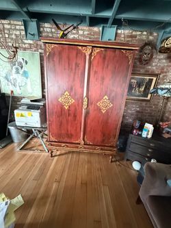 Armoire w/gold inlay