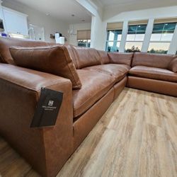 New Emilia Real Leather Sectional Sofa