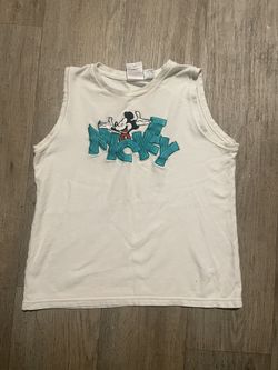 Vintage Walt Disney World Mickey Mouse Tank Top Sleeveless White