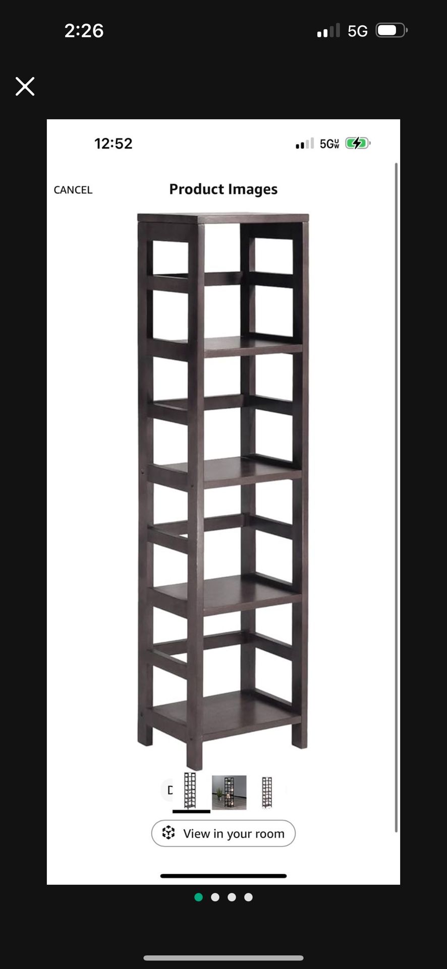 Winsome Leo Beech Wood 4-Tier Shelf, Espresso92514