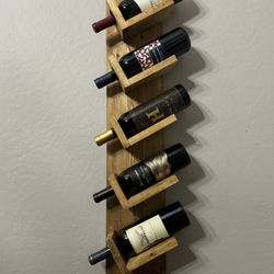 Handcrafted 5 Bottle  Wood Wine Rack