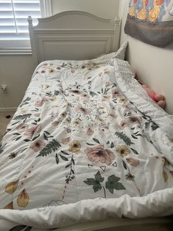 TWIN trundle bed frame AND mattress AND nightstand
