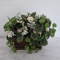 Fake Green Plant In Basket