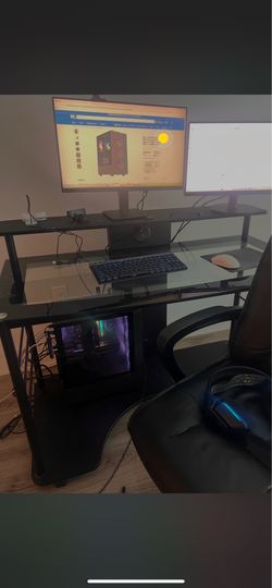 Glass office desk