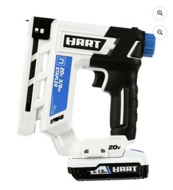 HART 20-Volt 3/8 Inch Crown Staple Gun Kit (1) 20-Volt 1.5Ah Lithium-Ion Battery