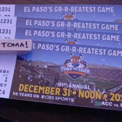 Selling Tickets For Sun bowl Tomorrow Morning