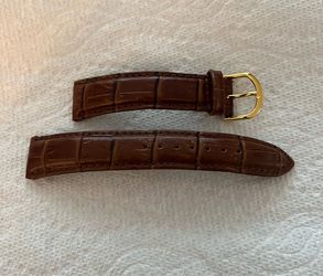 18R Crocograin Brown Leather Watch Band 18 mm