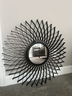 Crate & Barrel Sunburst Metal Wall Mirror 33” - Like New, Excellent Condition