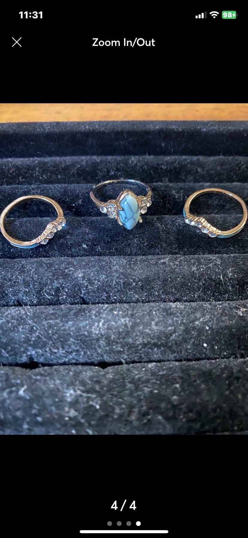 Gold And Turquoise Fashion Ring