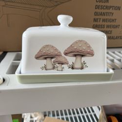 Mushroom Butter Dish with Lid 