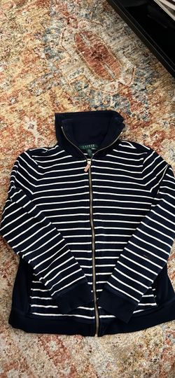 Women’s Ralph lauren striped full zip sweater size small