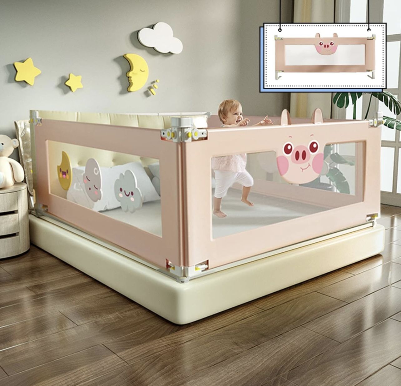 Bed Rail for Toddlers, Infants Safety Bed Guardrail, Toddler Bed Rails for Twin, Full Size, Queen &King Mattress,Extra Long Crib Rail Guard,One Pack(5