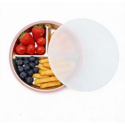 PandaEar 3 Pack Stainless Steel Baby Suction Plates with Lid, Non-Slip Child Food Plate with Silicone Sleeve for Kids Toddlers Infants, Unbreakable & 