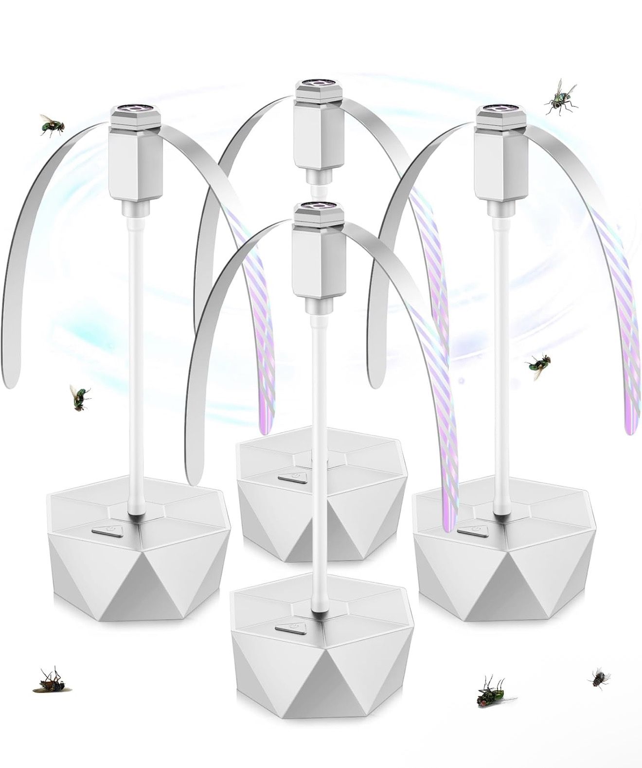 Fly Fans for Tables, Fly Repellent Fan Outdoor Indoor Keep Flies Away, Repellent Fans for Tables with Holographic Blades for Picnic, Party, Restaurant