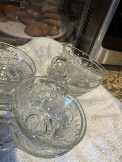 6 Tazas Y 6 Pailitas De Cristal No Caja 