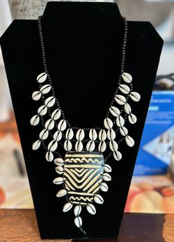Cowrie Shell And Calabash Necklace.