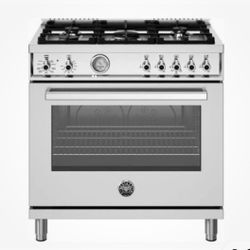 Bertazzoni 36 In. Freestanding Gas Range: PRO365DFMXV