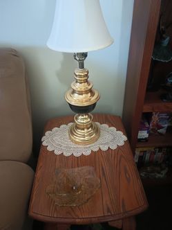 Three brass lamps , two of them set on your end table , the others a tall one , good shape