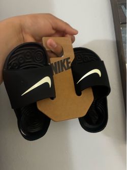 Nike Baby/Toddler Kawa Slide Sandals – Black/White – Brand New