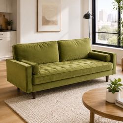 Olive Green Velvet Sofa – $169.99