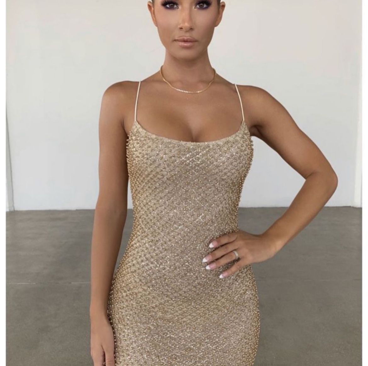Oh Polly Gold Sequin Dress