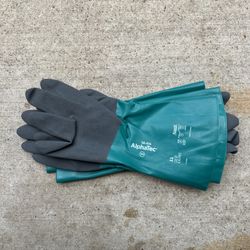 4 Pairs Ansell 58-435 Alphatec Solvex Chemical Resistant Gloves Nitrile 15 In L