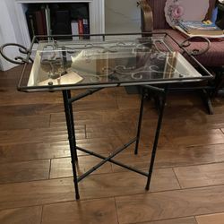 Glass And Iron Serving Tray