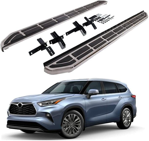 New In Box 4.7“ Foot Step Bars for 2020-2025 Toyota Highlander Running Boards Side Steps Nerf Bars