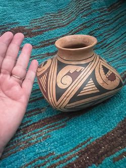 Vintage Unsigned Mata Ortiz Pottery Olla - 4" Casas Grandes Revival Style