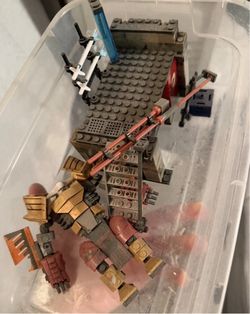 LEGO Temple Tower Building Gold Armor Figure Katanas Ladder Missiles Lot Dusty