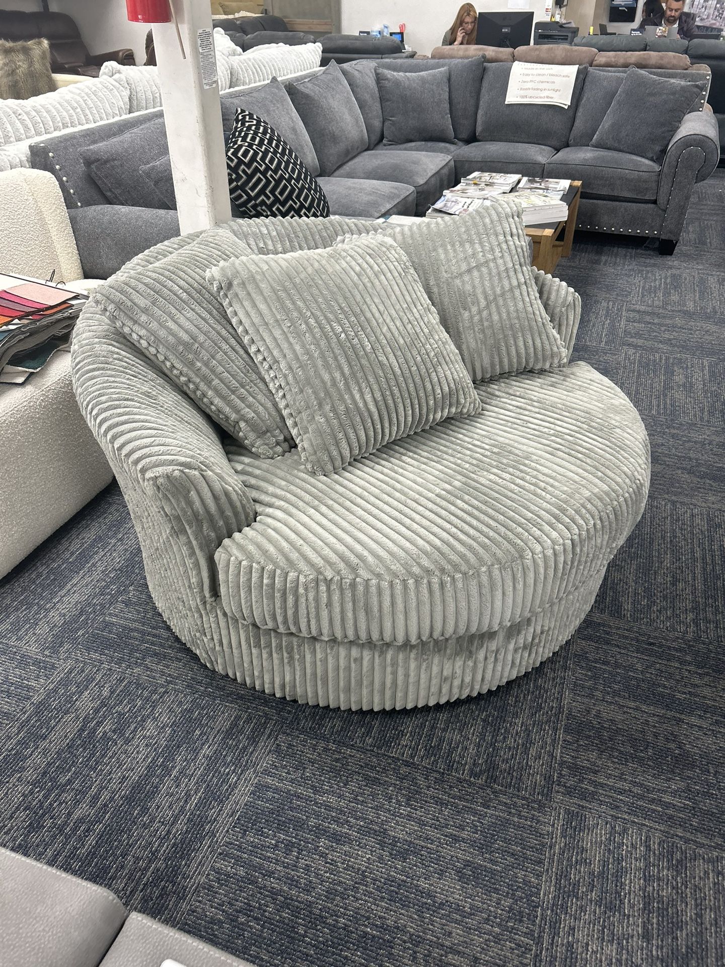 Oversized Fluffy Corduroy Chair