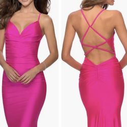 Neon Pink Evening Gown - size 8/10