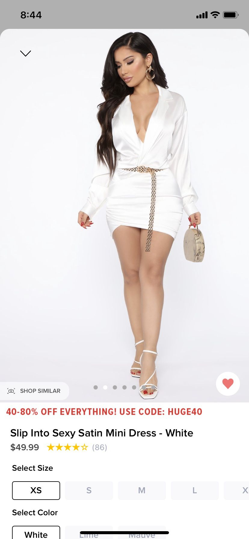 White Satin Mini Dress FASHION NOVA