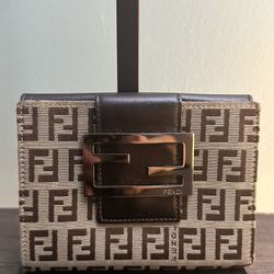 Authentic Vintage Fendi Zucca Bi-fold Wallet.