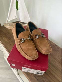Authentic Salvatore Ferragamo Parigi Suede Loafers 7.5 EE – Excellent Condition
